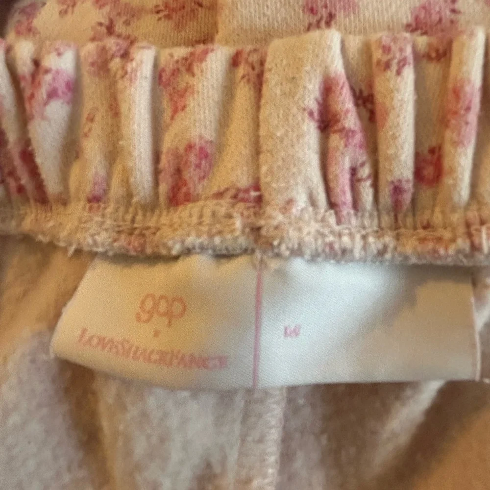 Gap × LoveShackFancy Kids Floral Logo Joggers + Hoodie Pink Set Size M and L